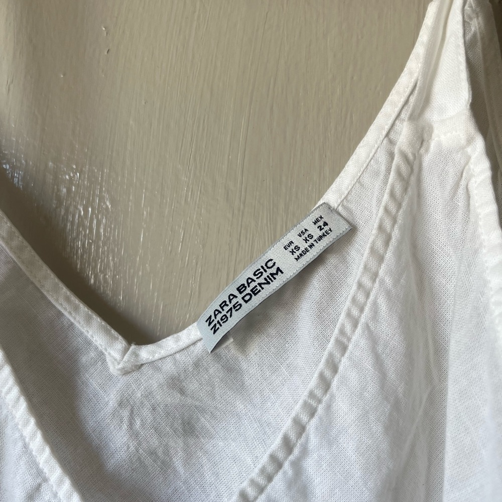 Zara Basic White Tie Tank
